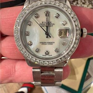 Rolex Datejust Silver with Diamond Accents